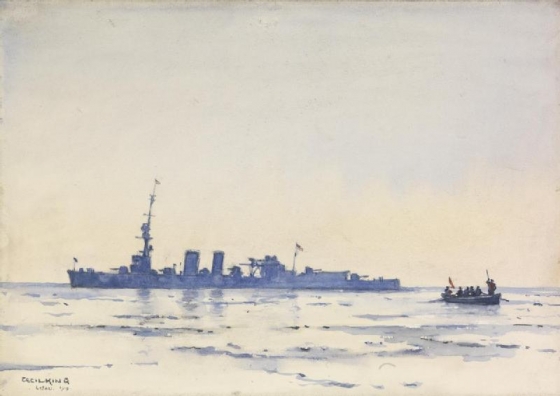 HMS Caledon in the Ice Off Libau 1919 jan. (Imperial War Museum UK)