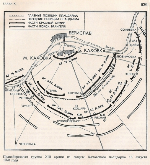 Правобережная группа 13-й армии на защите каховского плацдарма 16 августа 1920 года