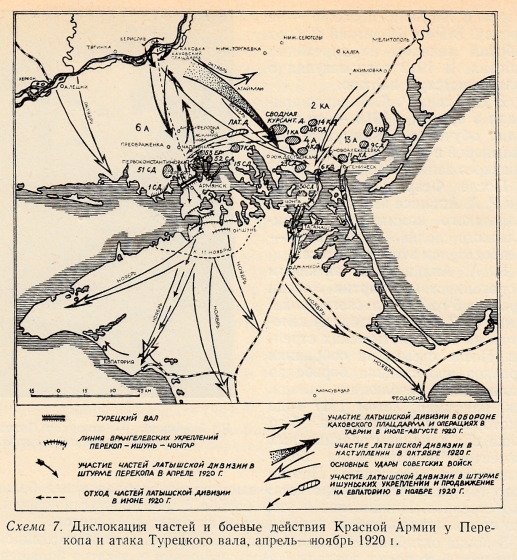 Дислокация частей и боевые действия Красной армии у Перекопа и атака Турецкого вала, апрель-ноябрь 1920 года