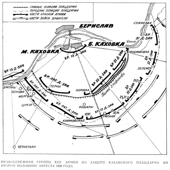 Правобережная группа XIII армии на защите каховского плацдарма во второй половине августа 1920 года