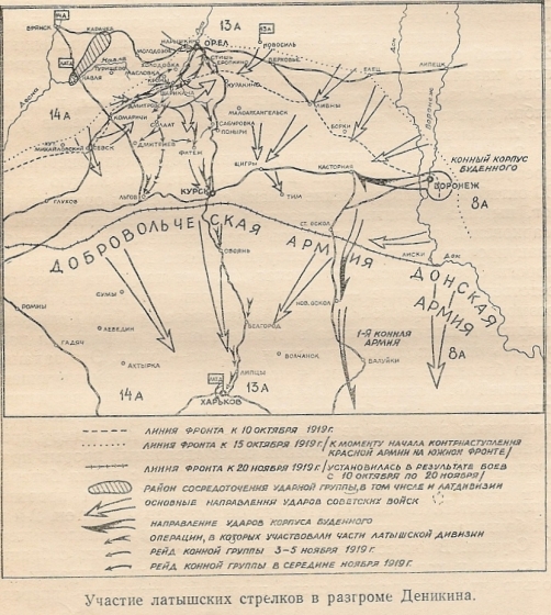 Разгром Деникина, карта,1919г